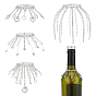 4Pcs Iron & Glass Rhinestone Wine Glass Charms