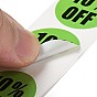 Discount Round Dot Roll Stickers, Self-Adhesive Paper Percent Off Stickers, for Retail Store