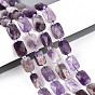 Природный аметист нитей бисера, прямоугольные, граненые, с бисером