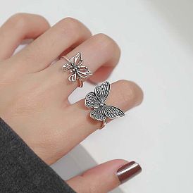 Hollow Butterfly Ring Female Student Simple Cute Personality Fashion Retro Ring Girlfriend Small Jewelry