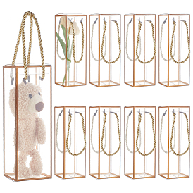 Прозрачные подарочные коробки из пластика для животных, с полиэфирным кордом, квадрат/прямоугольник