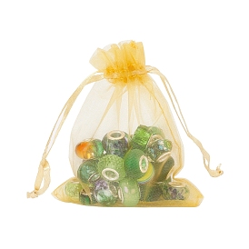 200 шт 8 цвета подарочные пакеты из органзы, со шнурком, высокая плотность, прямоугольные