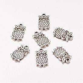 Metal Alloy Pendants Rhinestone Settings, Lead Free and Cadmium Free, for Halloween, Owl