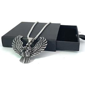 Винтажные панк ожерелья из нержавеющей стали с орлом для мужчин