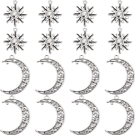 60 шт 2 подвески из сплава в тибетском стиле, подвески солнечного затмения, без свинца и без кадмия, Вс & луна