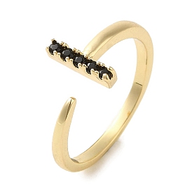 Brass Micro Pave Cubic Zirconia Rings for Women, Long-Lasting Plated