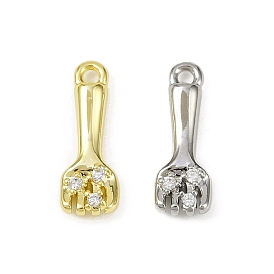 Подвески из латуни с прозрачным фианитом, без кадмия, без никеля и без свинца, вилочные подвески