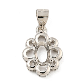 925 микроподвески из стерлингового серебра в форме кабошона, цветок