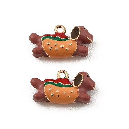 Сплав эмали прелести, брелоки в виде такс, золотые