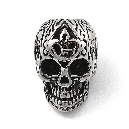 316 европейские бусины из хирургической нержавеющей стали, бусины с большим отверстием, череп