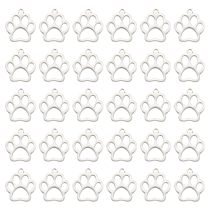 30шт. 201 подвески для домашних животных из нержавеющей стали, ручная полировка, собака след
