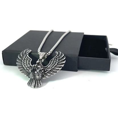 Винтажные панк ожерелья из нержавеющей стали с орлом для мужчин