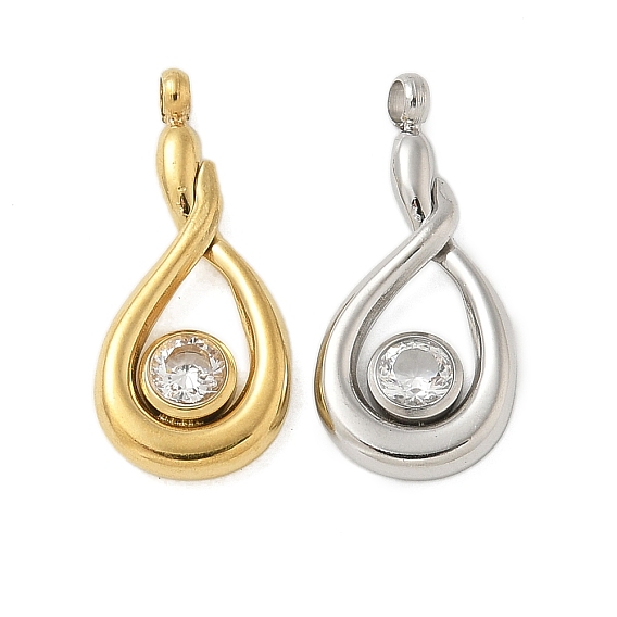 304 подвески из нержавеющей стали, со стразами, очарование слезы