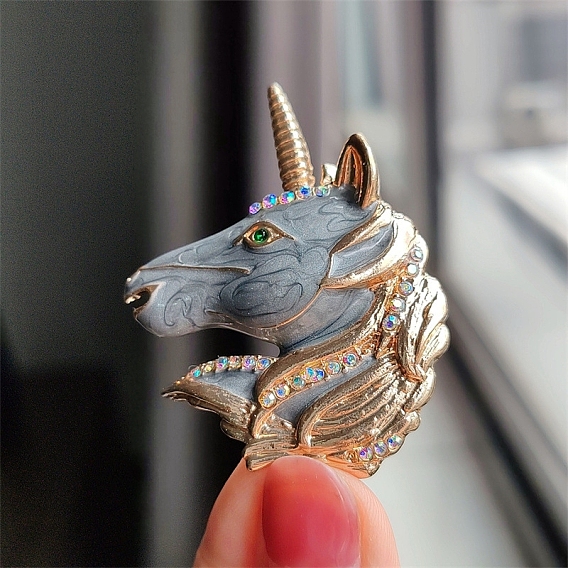 Эмалированные булавки единорога, Броши из сплава со стразами для рюкзака