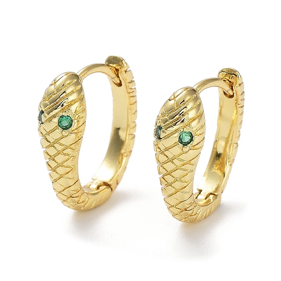 Серьги-кольца из латуни с покрытием из фианита, долговечный, без свинца и без кадмия