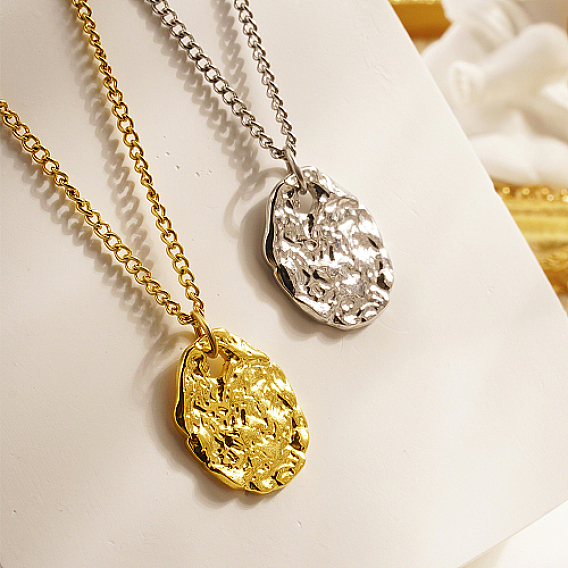 304 ожерелья с подвесками из нержавеющей стали для женщин, Twist овальные