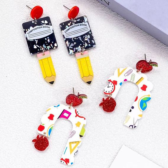Acrylic Stud Dangle Earrings for Women