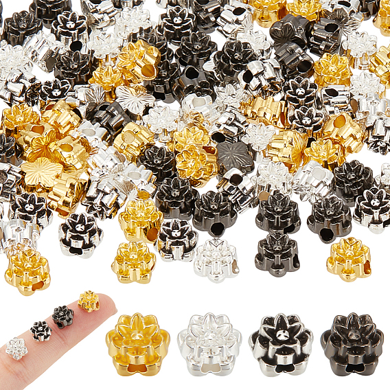 120 шт 4 цвета бусины из сплава тибетского стиля, цветок