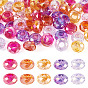 50 шт. 5 цвета, краска для выпечки, прозрачные стеклянные европейские бусины, бусины с большим отверстием, с покрытием AB цвета, граненые, рондель