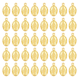 100 шт. Подвески из сплава в тибетском стиле, овальные с рисунками " virgin mary"