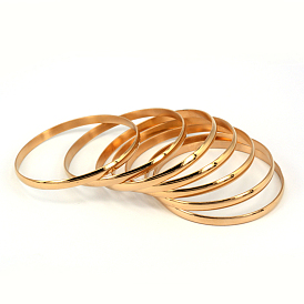 201 Stainless Steel Bangle Sets, 68mm, 5.2mm, about 7pcs/set