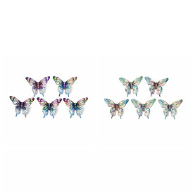 УФ-покрытие и напечатанные непрозрачные акриловые бусины, бабочка, радужный