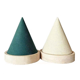 Wood Cone Shaped Bracelet Display Stands, with Velvet