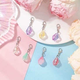 Раковина прозрачная краска-спрей стеклянная подвеска украшения, с цинковым сплавом застежками омаров коготь