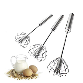 Semi-Automatic 430 Stainless Steel Egg Beater, DIY Baking Tool