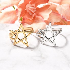 304 открытые манжеты из нержавеющей стали для женщин, полые звезда