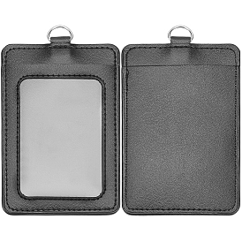 2Porte-cartes d'identité en simili cuir (pièces), porte-étiquette porte-nom, rectangle