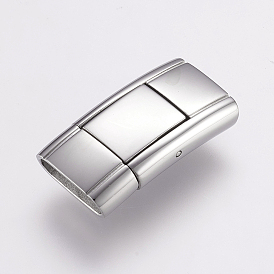 304 Stainless Steel Bayonet Clasps, Ion Plating (IP), Rectangle