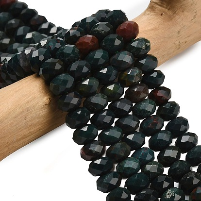 Бусины из натурального гелиотропного камня / гелиотропа, граненые, рондель