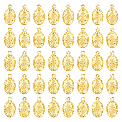 100 шт. Подвески из сплава в тибетском стиле, овальные с рисунками " virgin mary"