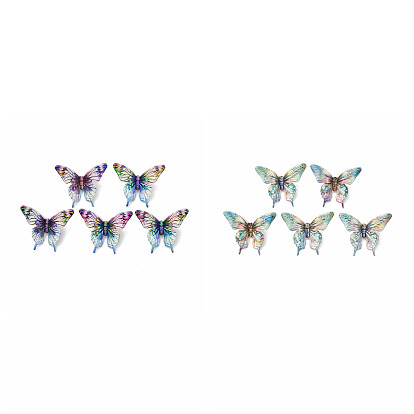 УФ-покрытие и напечатанные непрозрачные акриловые бусины, бабочка, радужный