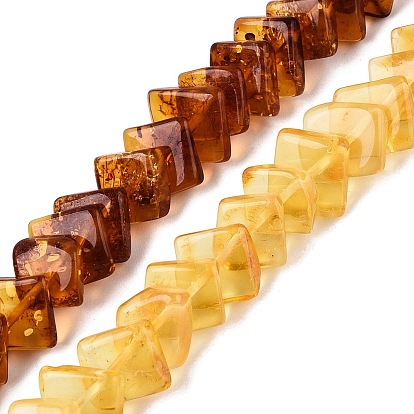 Natural Amber Beads Strands, Rhombus