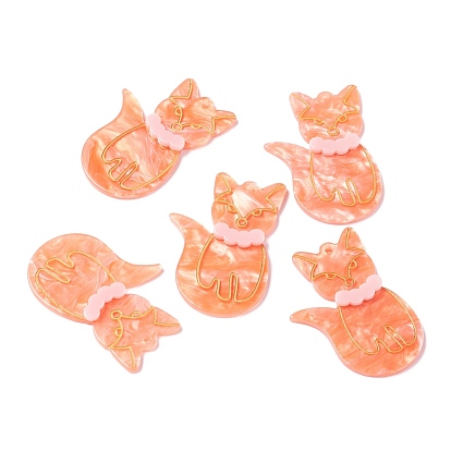 Embossed Graffiti Acrylic Pendants, for Earring Making, Fox