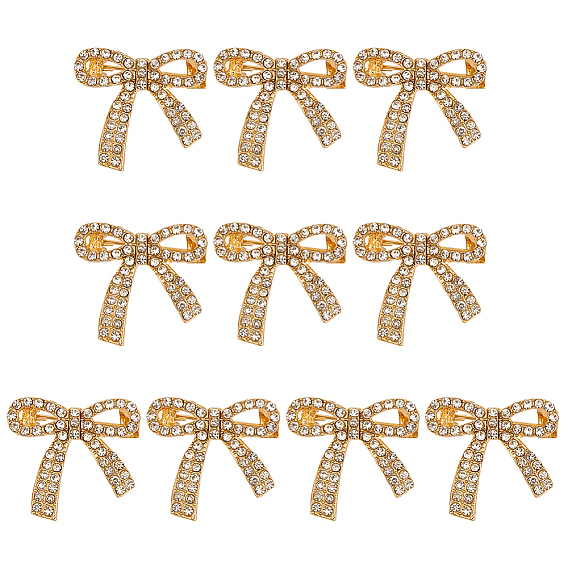 10 шт. брошь из сплава со стразами, бантом