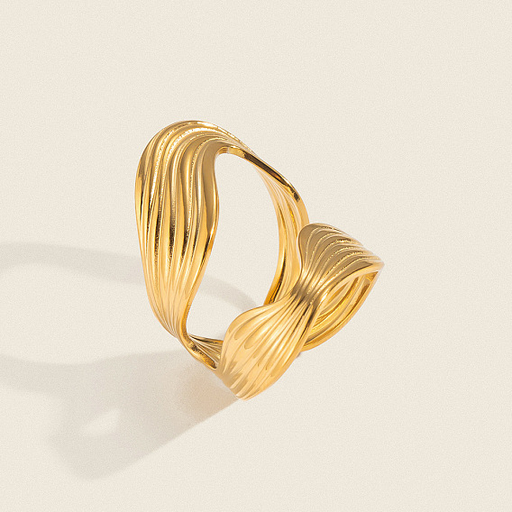 Anillos abiertos de acero inoxidable irregulares para mujer