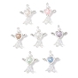 7 шт. подвески из акрила и сплава в тибетском стиле, Сердце & цветок, с железной фурнитурой, старинное серебро и платина