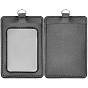 2Pcs Imitation Leather ID Card Holder, Name Key Card Tag Holder, Rectangle