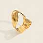 Anillos abiertos de acero inoxidable irregulares para mujer
