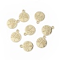 Alloy Pendants, Flat Round with Tree of Life Charm