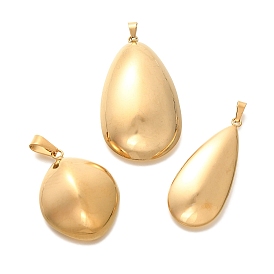 Вакуумное покрытие pvd 304 подвески из нержавеющей стали, реальный 18 k позолоченный, каплевидный/овальный шарм