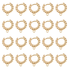 20 шт. латунные серьги-кольца, с задней защелкой, кольцо