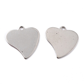 201 Stainless Steel Pendants, Heart