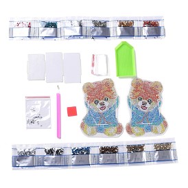 5D DIY Dog Pattern Animal Diamond Painting Pencil Cup Holder Ornaments Kits, with Resin Rhinestones, Sticky Pen, Tray Plate, Glue Clay and Acrylic Plate
