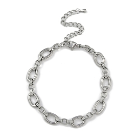 Anti-Tarnish 304 Stainless Steel Oval Link Chain Anklets