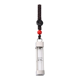304 Stainless Steel Glass Hourglass Pendant Decoration, Able to Hold Noctilucent Powder, Vermilion Powder & Gemstone Dust, Cuboid