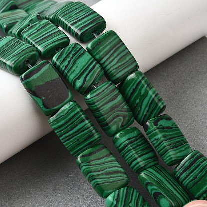Синтетического малахита бисер нитей, прямоугольные